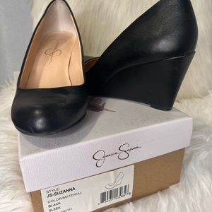 Jessica Simpson black wedge heel